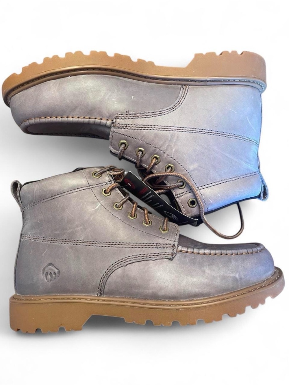 Wolverine Floorhand Grey Leather Moc-Toe 6” boots men’s 10 new without box